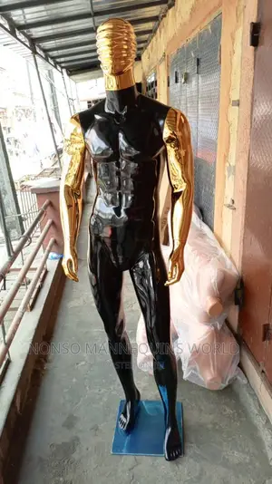 Huge Male Gold Black Fibre Mannequin