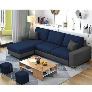 L Shaped With Ottoman and Center Table