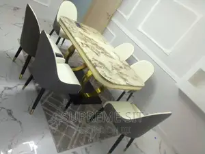 Luxury Marble Dinning Set by 6 Chairs and Table