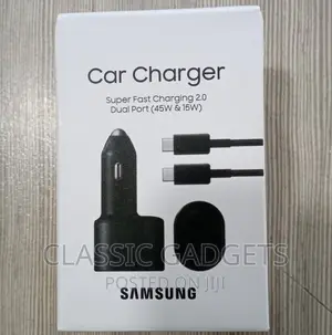 Original Samsung Car Charger 45W +15w Dual Port USB-C USB-A