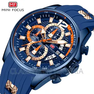 Minifocus Luxury Waterproof Chronograph Calendar Blue Watch