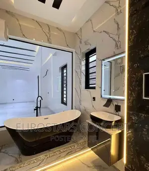 Luxury Bath Tub With Black An White Colours