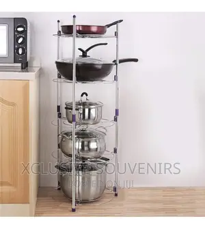 4-Tier Free Standing Stainless Steel Cookware Organizer