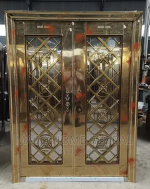 5ft by 7ft. Ring Gold Glass Door