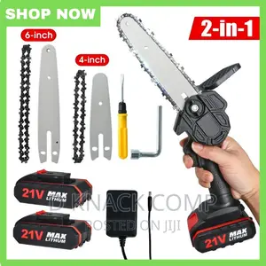 Electric Brushless 4/6-Inch Cordless Chainsaw - 2 Batteries