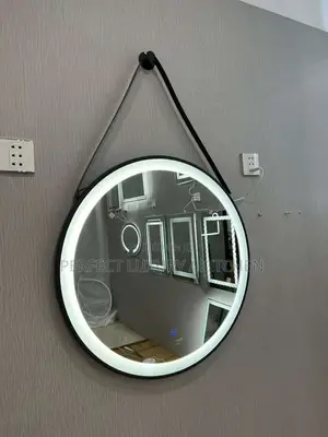 Round Led Light Mirror With Handle
