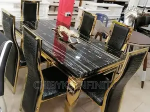 Imported Top Quality Marble Dining Table With 6 Chairs