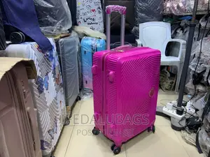 Medium Size Quality Pink Plastic Travel Luggage