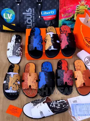 Original Leather Hermes Slipers
