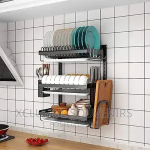 3tier Wall Mount Heavy Duty Stainless Steel Dish Organizer