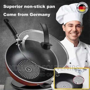 34cm Non Stick Fry Pan With Glass Cover and Lid