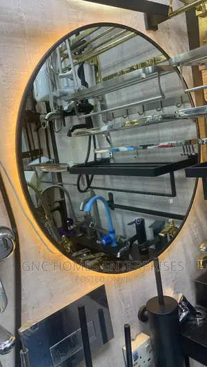 LED Frame Mirror Black 70cm