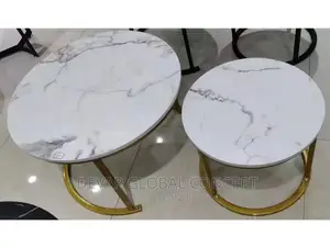 Marble Top 2 PCS Living Room Center Table -70cm 50cm