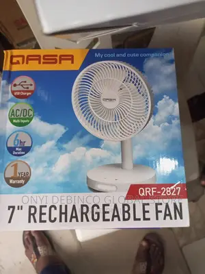 Qasa 7 Inches Rechargeable Table Fan With Led Light