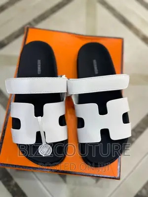 Original HERMES Leather Slippers Available in Store