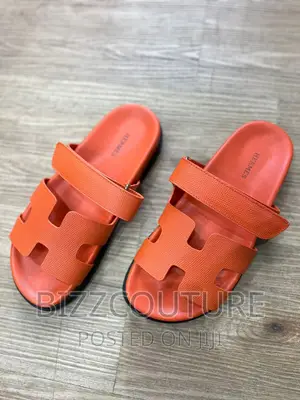 Original HERMES Leather Slippers Available in Store