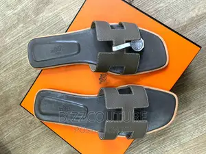 Original HERMES Leather Slippers Forladies Available Instore