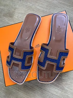 Original HERMES Leather Slippers Available in Store