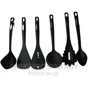 6 PCS Unique Non Stick Spoon - Black