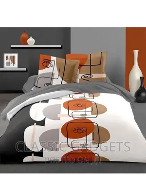 White and Orange Fitted Bedspreads With Duvet for Your Rooms