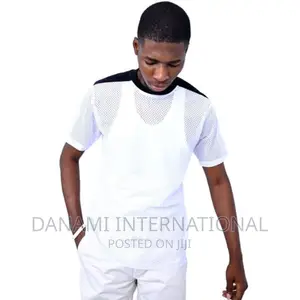 Danami Blank Plain Mesh Jersey T Shirt- White Black