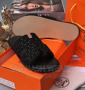Original Hermes Leather Slipers