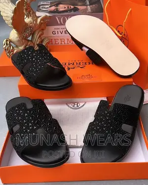 Original Hermes Leather Slipers