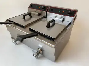 Double 12l X2 Electric Deep Fryer/Stainless Table Top Fryer