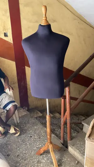 Male Body Form With Tripod Wooden Base Stand