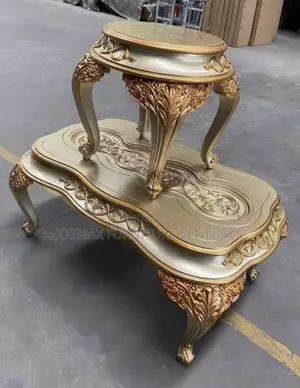 Turkish Royal Center Table With Two Side Stools.