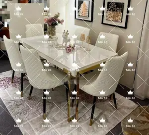 Turkey Marble Dining Table With Six Chairs.