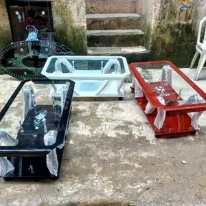 Glass Center Table With Wooden Legs