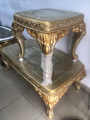 Turkish Marble Center Table With Two Side Stools.