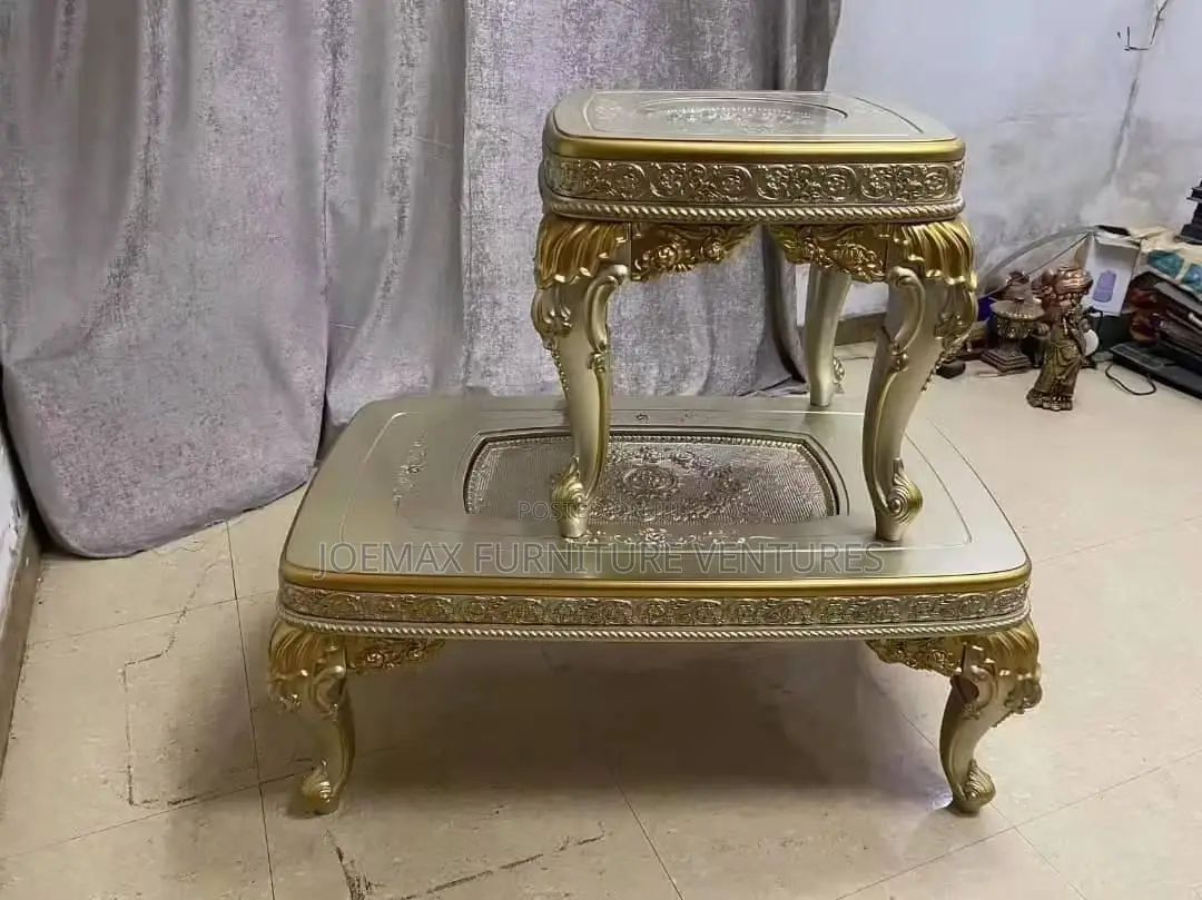 Turkish Marble Center Table With Two Side Stools.