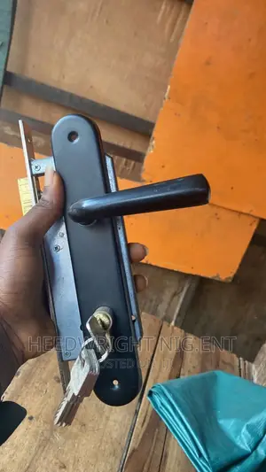 WOODEN AND IRON Black Security Door Entry Lock