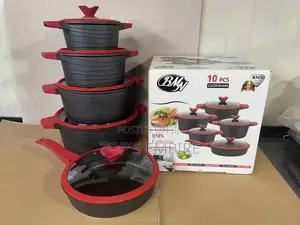 Quality 10pcs Gold Handle Granite Pot Induction Bottom