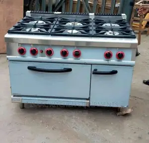 6burner Gas Cooker With Oven and Cabinet