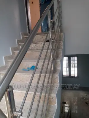 Stainless Handle on Staircase