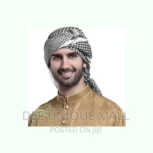 Men's Muslim Shawl Turban Arab Headwear Islamic Print.