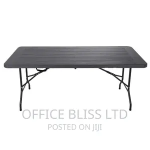 Outdoor 6ft 8 Seater Strong Folding Plastic Table -BLACK