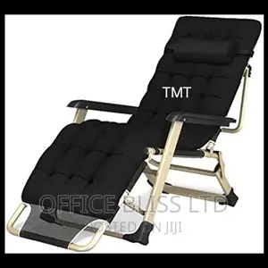 Outdoor Relaxing Chair With Cushion -Black