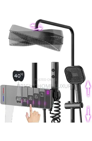 Led Thermostatic Digital Display Piano Shower Mixer Set