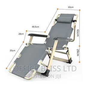 Outdoor Seating Relaxing Chair With Cushion -Gray