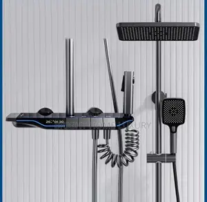 LED Digital Display Thermostatic Piano Shower System Set