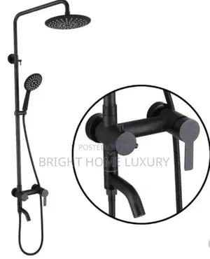 Black Standing Shower System Shower Mixer Set