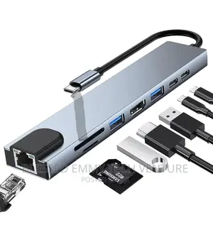 USB C Hub, 8 in 1 Type C Hub Adapter With HDMI, PD Power