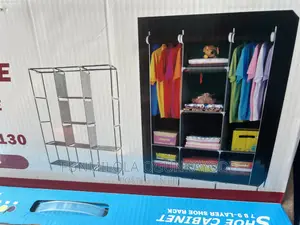 Movable 3 Compartment Clothes Wardrobe