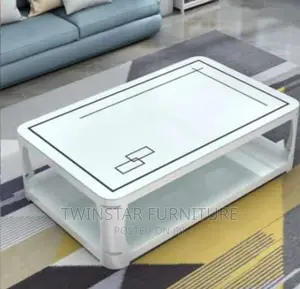 New Modern Glass Top Centre Table With 2 Side Stools
