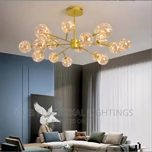 Gold Star Glass Ball Pendant Light