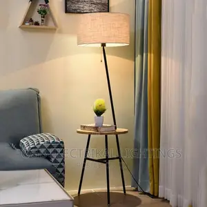 Fabric Decor Floor Lamp Light With Table